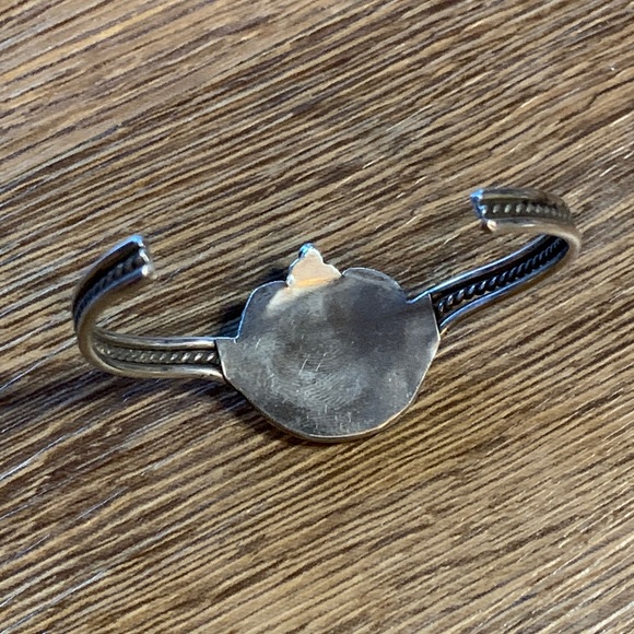 Vintage Turquoise Sterling Silver Cuff Bracelet - Picture 5 of 6